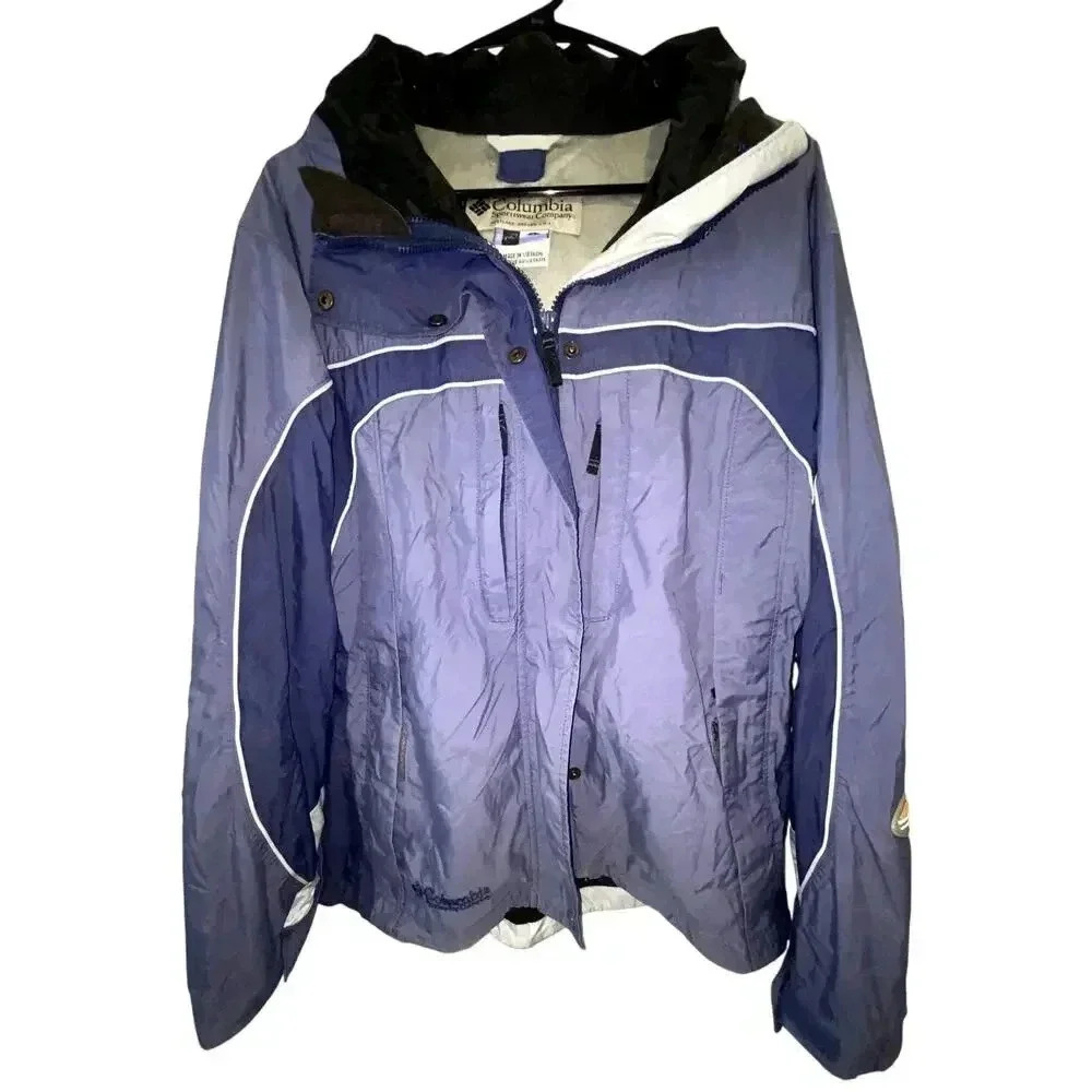 Columbia Womens Vintage Blue Insulated Windbreaker Jacket